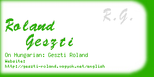 roland geszti business card